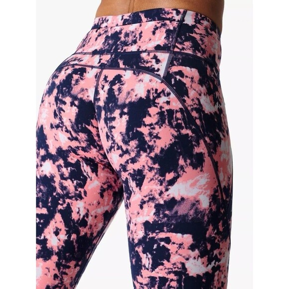 Sweaty Betty Power 7/8 Workout Leggings Pink Navy Tie Dye Yoga Pockets Size XS - Picture 5 of 16